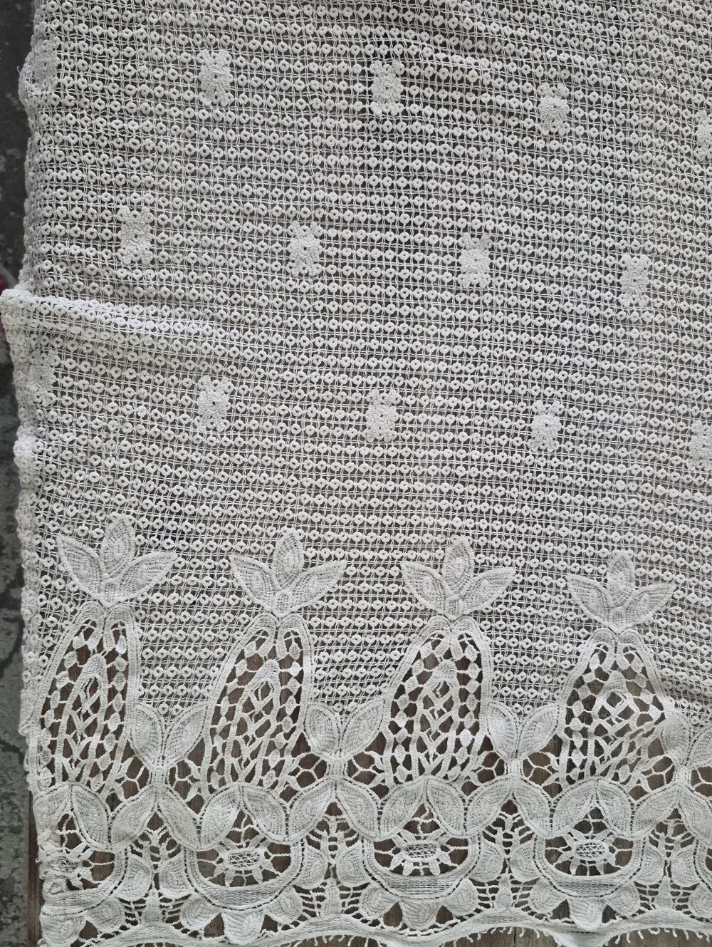 Soft Surroundings Label Noir Crochet Lace Pullover Cover-Up Cream 100% Cotton